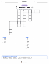 Ancient China printable worksheet preview