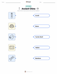 Ancient China printable worksheet for kids