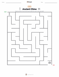 Ancient China printable worksheet preview