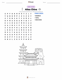 Antikes China druckbare Arbeitsblatt Vorschau