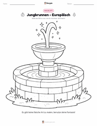 Jungbrunnen - Europäisch druckbare Arbeitsblatt Vorschau