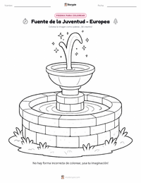 Vista previa de la hoja de trabajo imprimible de Fuente de la Juventud - Europea
