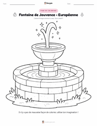 Aperçu de la feuille de travail imprimable Fontaine de Jouvence - Européenne
