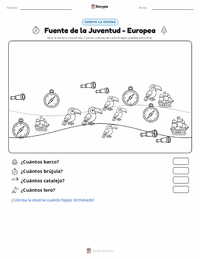 Vista previa de la hoja de trabajo imprimible de Fuente de la Juventud - Europea