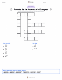 Vista previa de la hoja de trabajo imprimible de Fuente de la Juventud - Europea