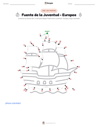 Vista previa de la hoja de trabajo imprimible de Fuente de la Juventud - Europea