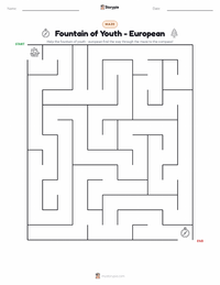 Fountain of Youth - European printable worksheet preview
