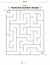 Vista previa de la hoja de trabajo imprimible de Fuente de la Juventud - Europea