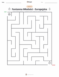 Podgląd drukowalnego arkusza ćwiczeń Fontanna Młodości - Europejska