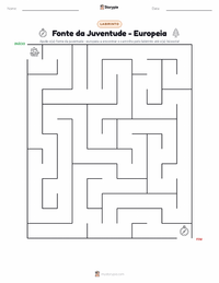 Prévia da folha de atividades imprimível Fonte da Juventude - Europeia