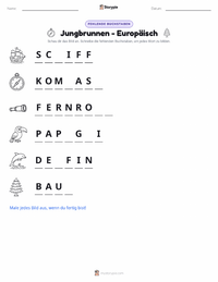 Jungbrunnen - Europäisch druckbare Arbeitsblatt Vorschau