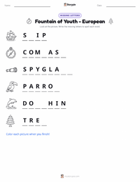 Fountain of Youth - European printable worksheet preview