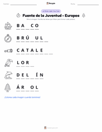 Vista previa de la hoja de trabajo imprimible de Fuente de la Juventud - Europea