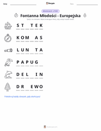 Podgląd drukowalnego arkusza ćwiczeń Fontanna Młodości - Europejska