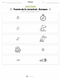 Vista previa de la hoja de trabajo imprimible de Fuente de la Juventud - Europea