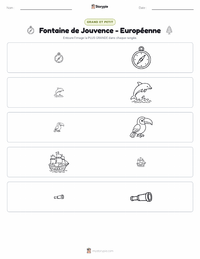 Aperçu de la feuille de travail imprimable Fontaine de Jouvence - Européenne