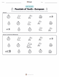 Fountain of Youth - European printable worksheet preview