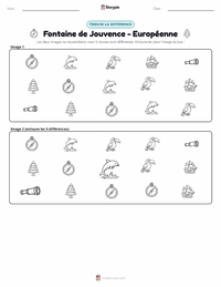 Aperçu de la feuille de travail imprimable Fontaine de Jouvence - Européenne