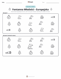 Podgląd drukowalnego arkusza ćwiczeń Fontanna Młodości - Europejska