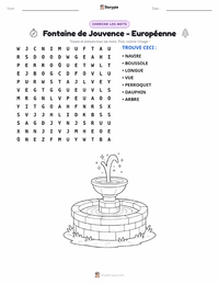 Aperçu de la feuille de travail imprimable Fontaine de Jouvence - Européenne