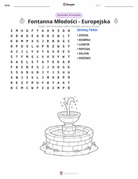 Podgląd drukowalnego arkusza ćwiczeń Fontanna Młodości - Europejska