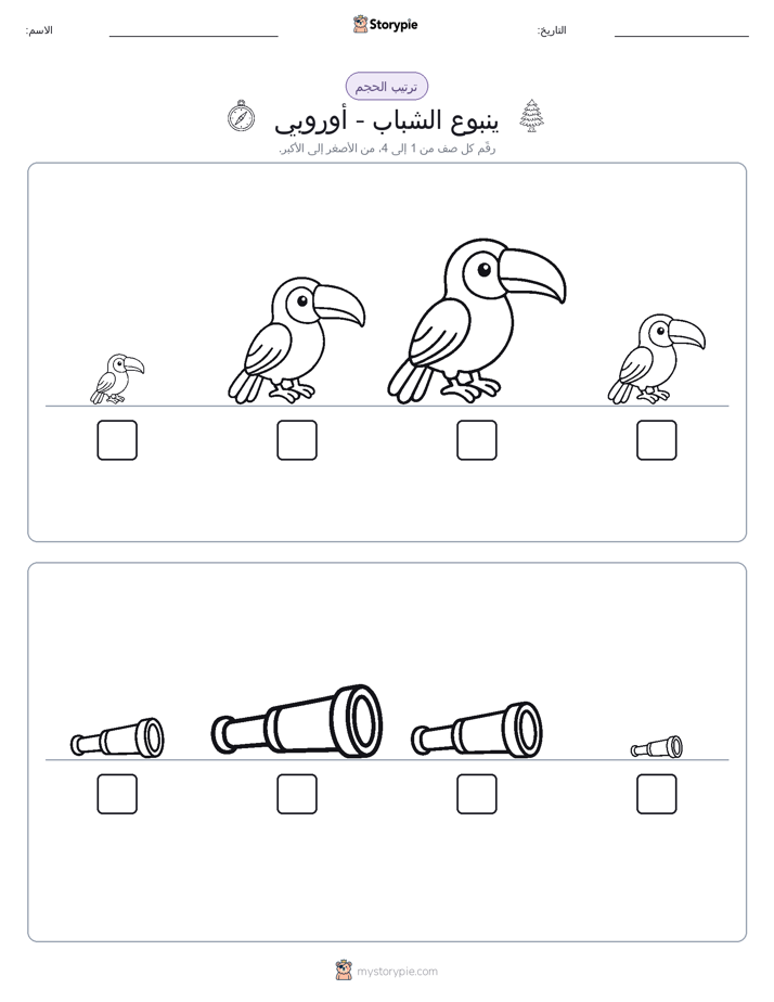 ترتيب الحجم