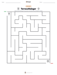 Terracottaleger afdrukbare werkblad voorbeeld