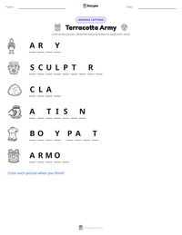 Terracotta Army printable worksheet preview