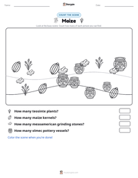 Maize printable worksheet preview