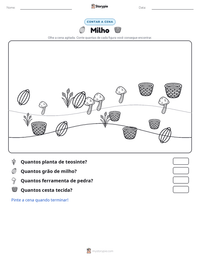 Prévia da folha de atividades imprimível Milho