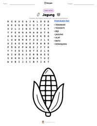 Prabaca lembar kerja cetak Jagung