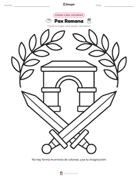 Página para colorear de Pax Romana para niños