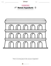 Roman Aqueducts coloring page for kids