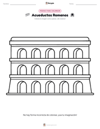 Página para colorear de Acueductos Romanos para niños