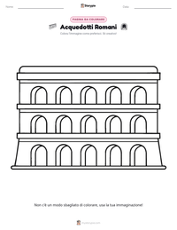 Pagina da colorare di Acquedotti Romani per bambini