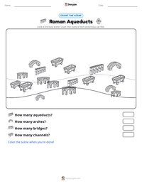 Roman Aqueducts printable worksheet preview