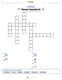 Roman Aqueducts printable worksheet preview