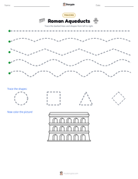 Roman Aqueducts printable worksheet preview