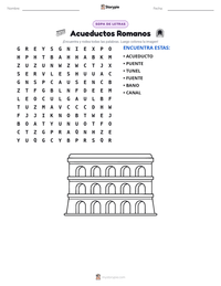 Vista previa de la hoja de trabajo imprimible de Acueductos Romanos