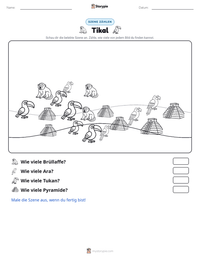 Tikal druckbare Arbeitsblatt Vorschau