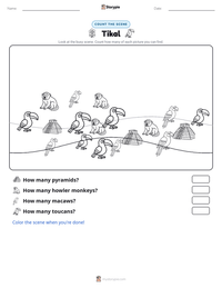 Tikal printable worksheet preview