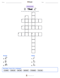 Tikal printable worksheet preview