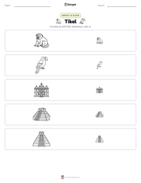 Tikal afdrukbare werkblad voorbeeld