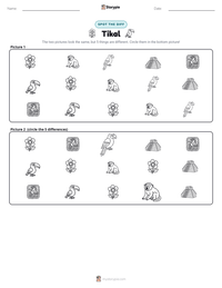 Tikal printable worksheet preview