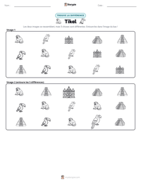 Aperçu de la feuille de travail imprimable Tikal