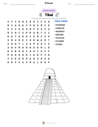 Tikal printable worksheet preview