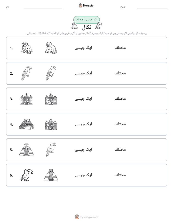 ایک جیسا یا مختلف