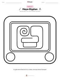 Maya-Glyphen druckbare Arbeitsblatt Vorschau