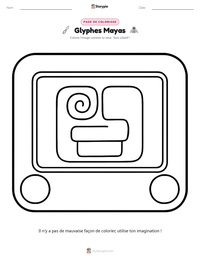 Aperçu de la feuille de travail imprimable Glyphes Mayas