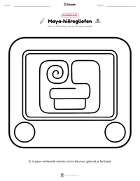 Maya-hiërogliefen afdrukbare werkblad voorbeeld